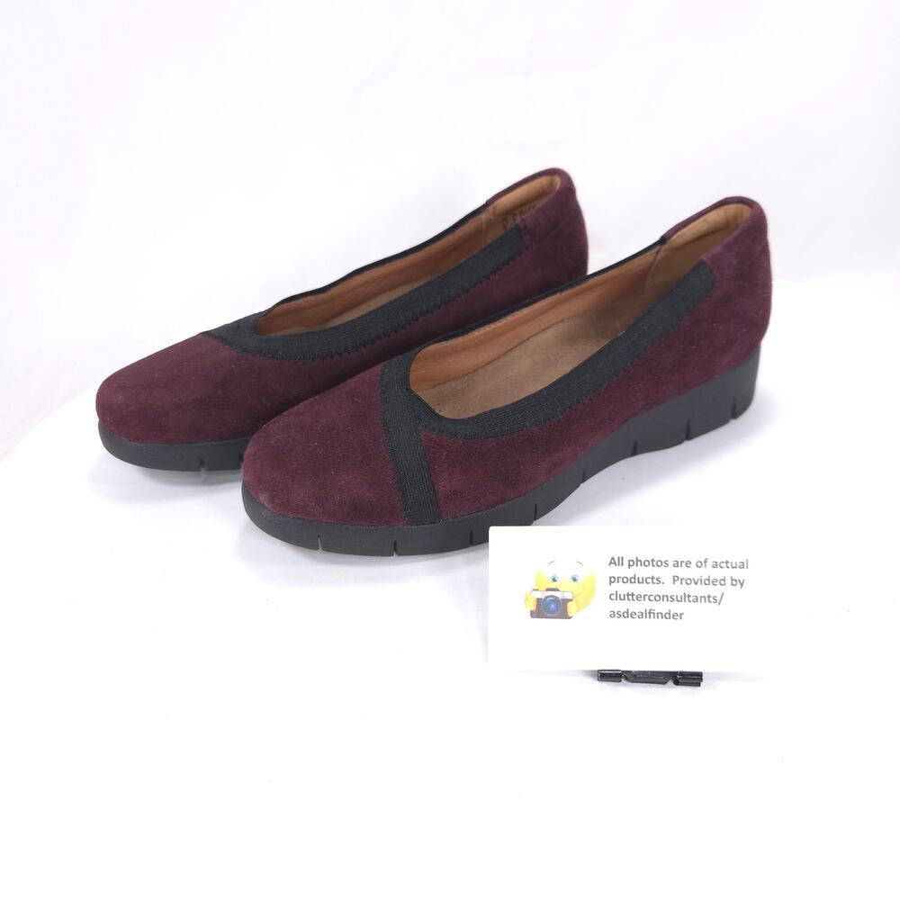 Clarks Artisan Suede Casual Slip On Loafer Flat Womens Size 5 13288 Maroon